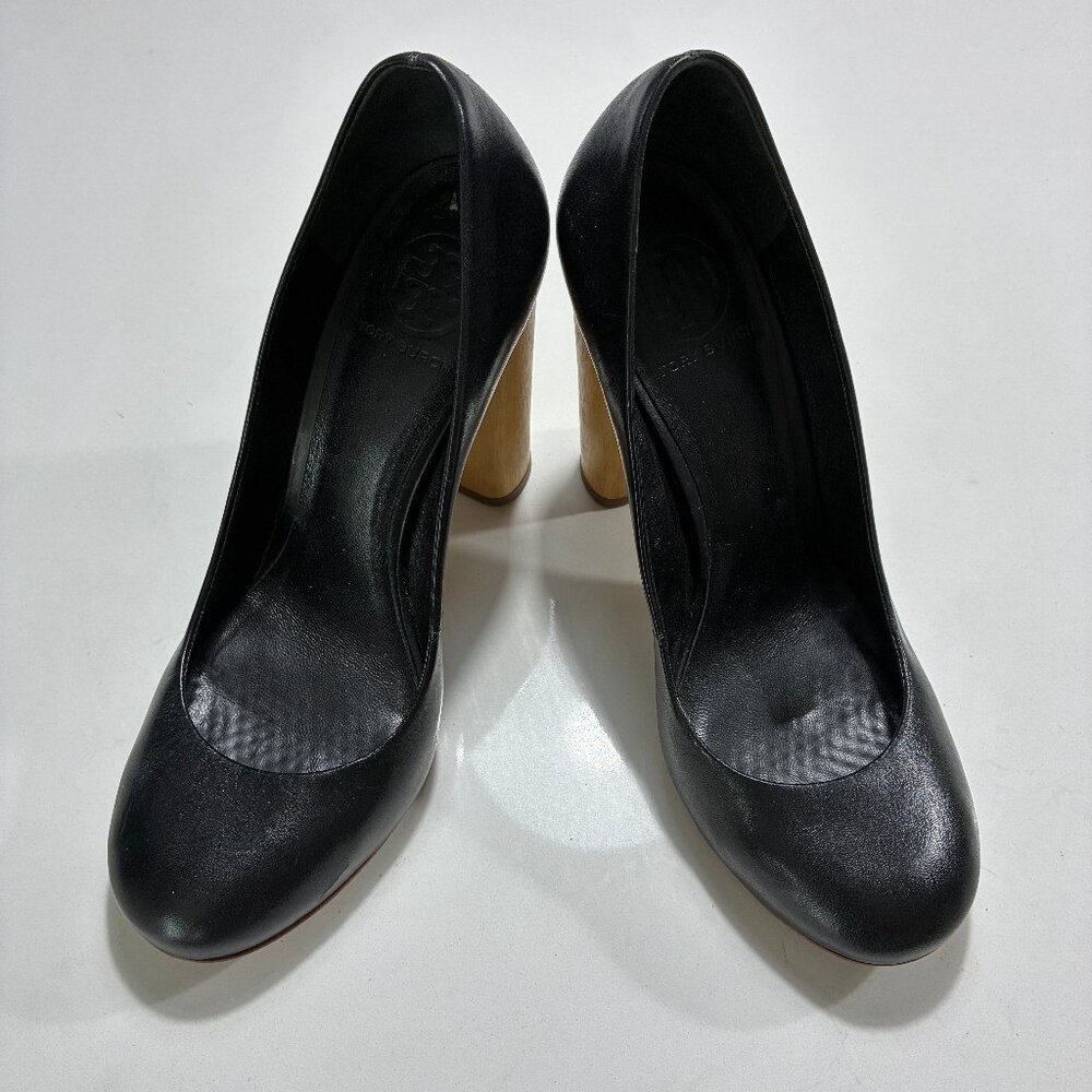 Tory Burch sample sale round toe wooden high heels